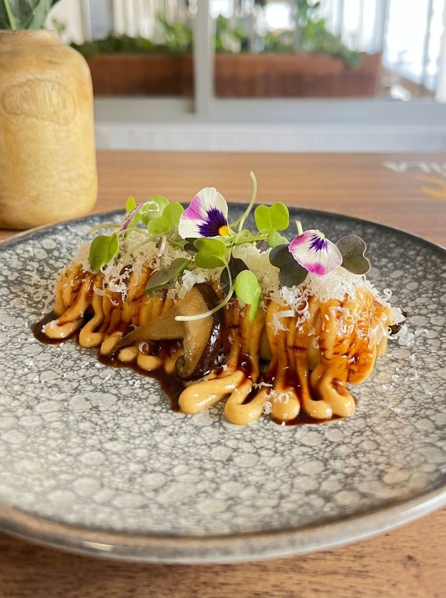 Canelones de lomo en manteca con salsa de zurrapa — La Quisquillosa Playa